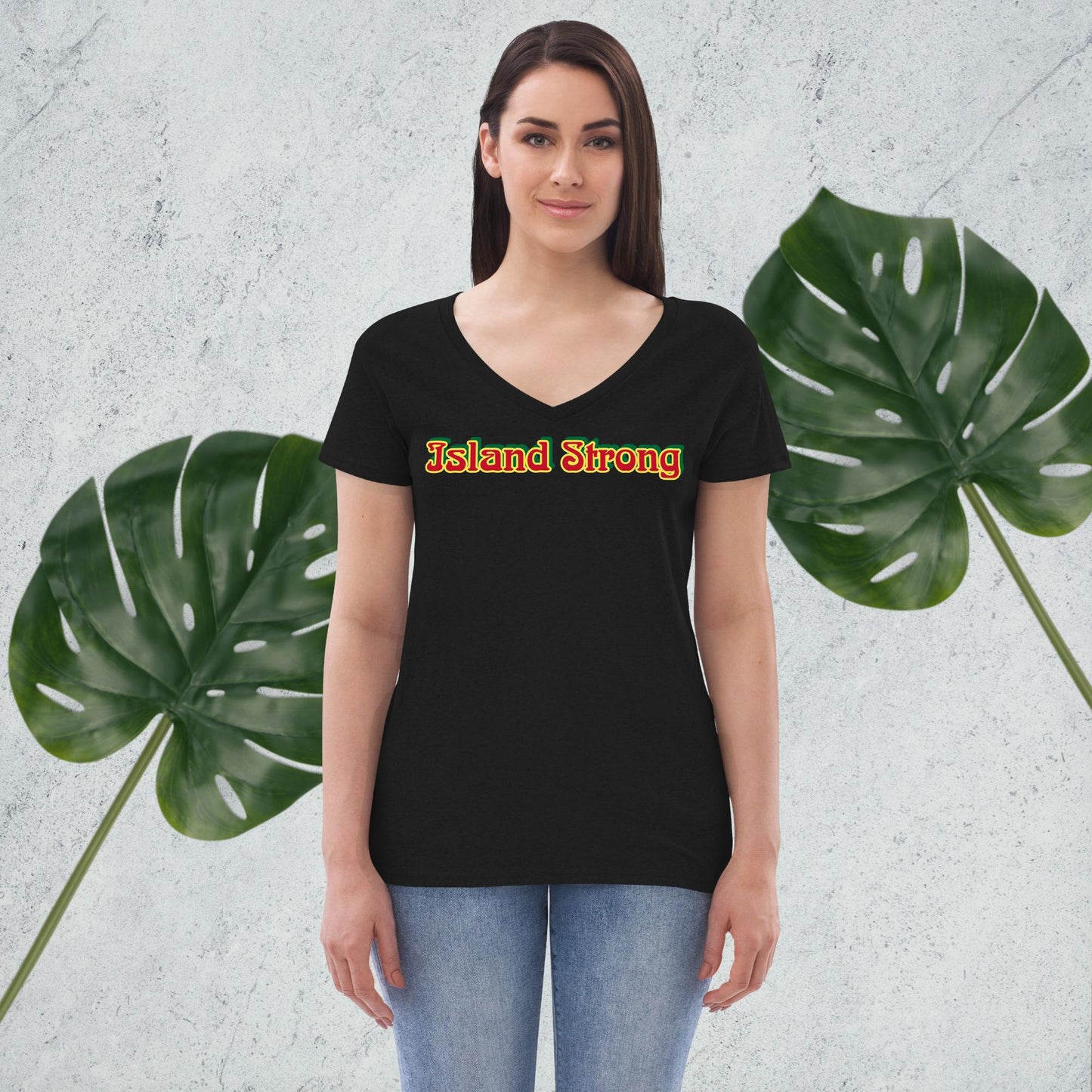 Island Strong Women’s Recycled V-Neck T-Shirt