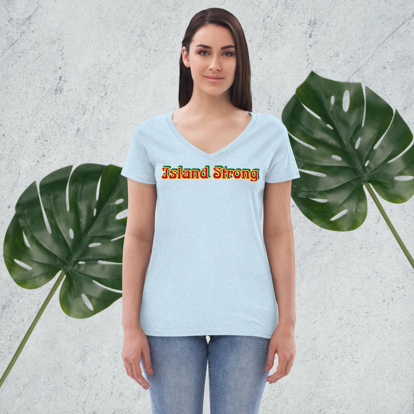 Island Strong Women’s Recycled V-Neck T-Shirt