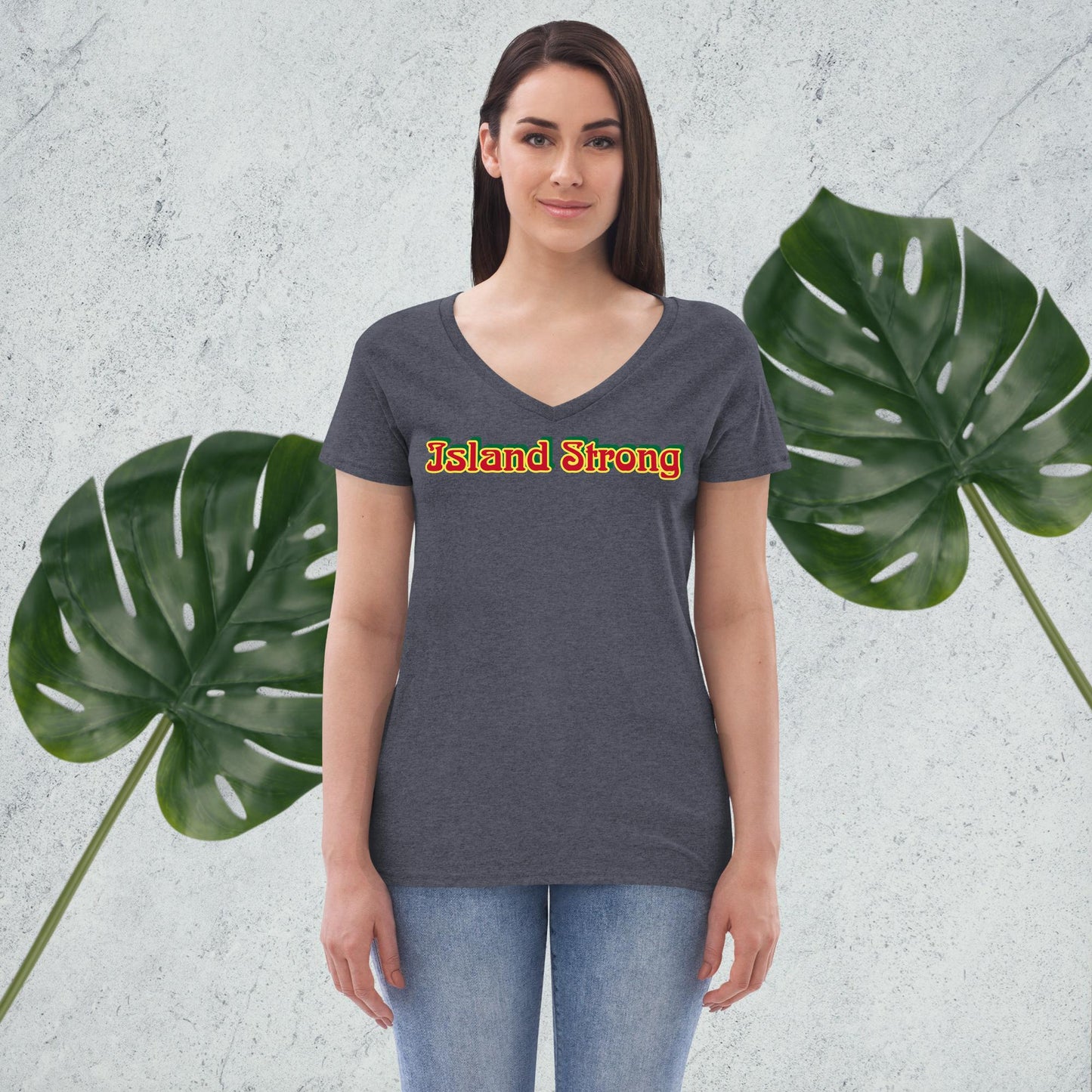 Island Strong Women’s Recycled V-Neck T-Shirt