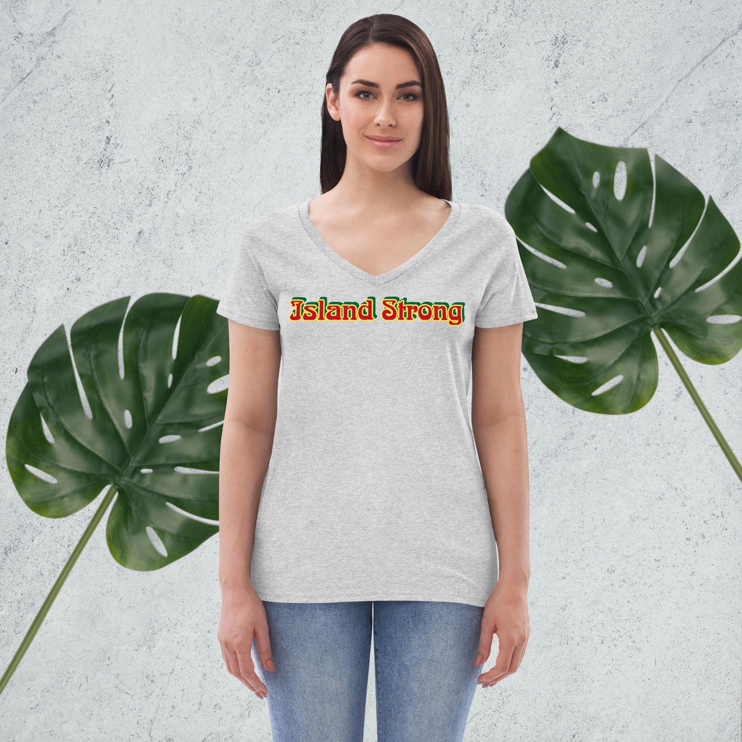 Island Strong Women’s Recycled V-Neck T-Shirt